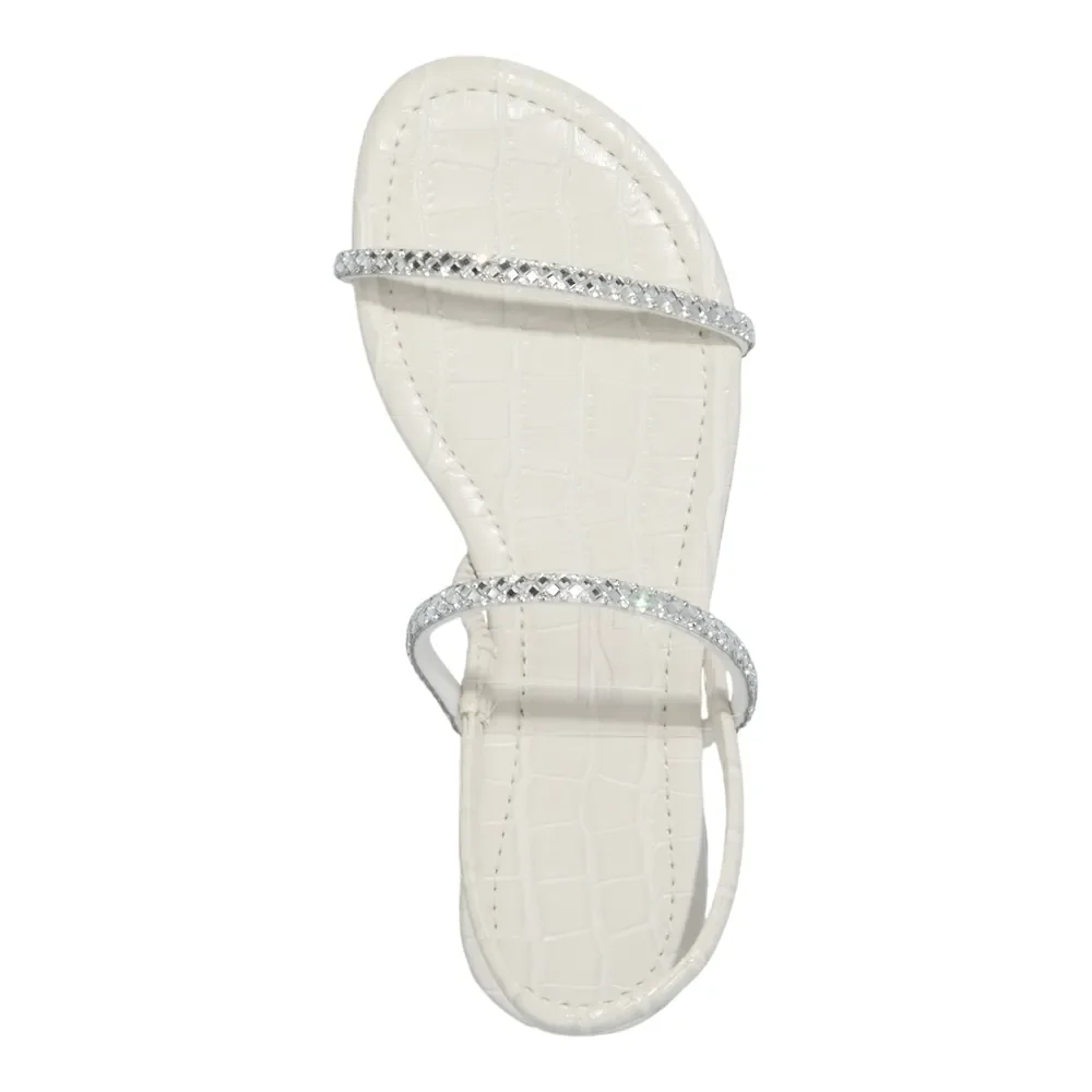 Rasteira Crocodiles Off White - vista 4 de 4