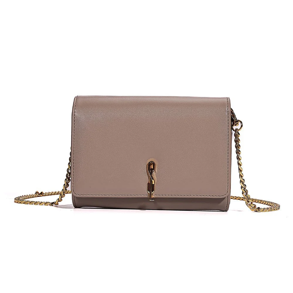Bolsa Carteira Pequena Com Caixa Soft Cinza Fog Alça Transversal - vista 2 de 8