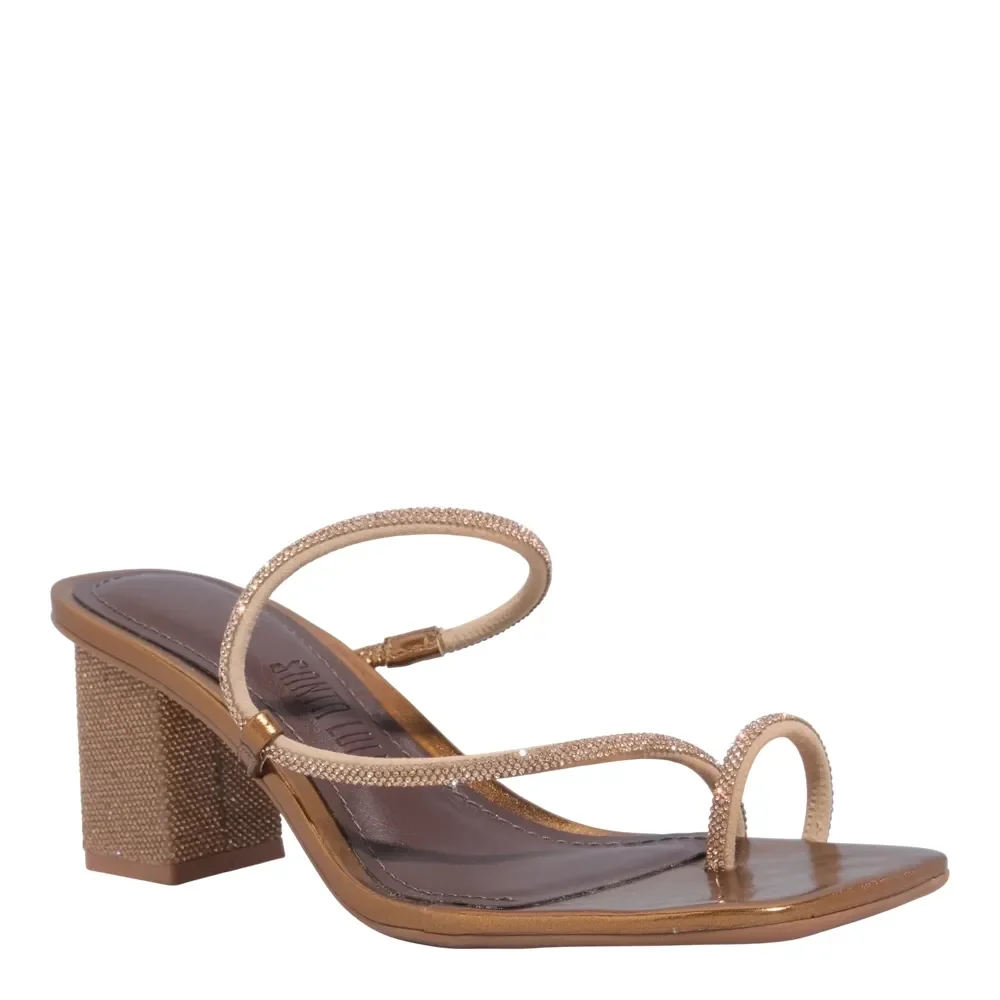 Mule Tecido Splendore Bronze Salto Grosso - vista 2 de 3