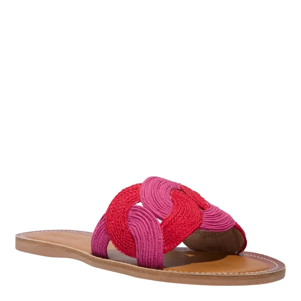 Rasteira Bordado Rafia Pink - vista 2 de 4