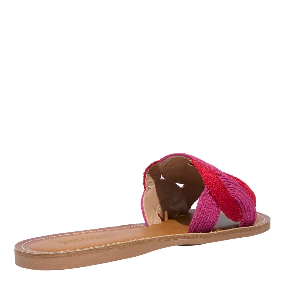 Rasteira Bordado Rafia Pink - vista 3 de 4