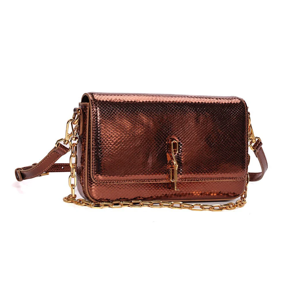 Bolsa Metalizada Bronze Transversal - vista 2 de 7