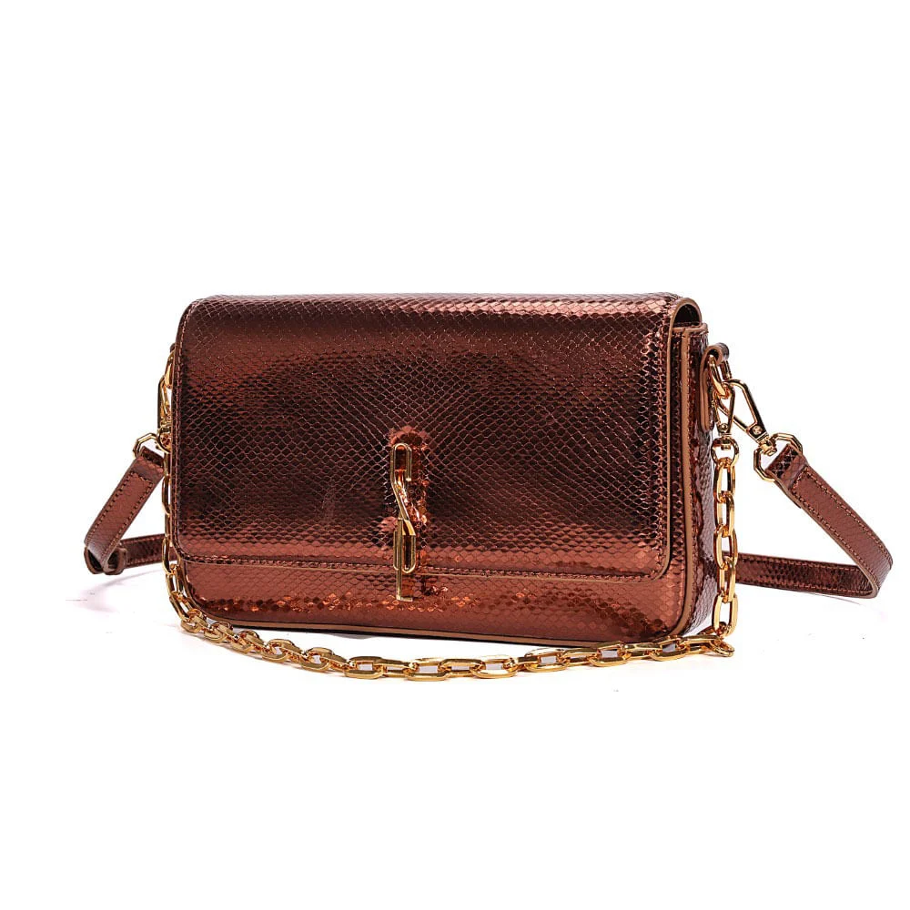 Bolsa Metalizada Bronze Transversal - vista 3 de 7