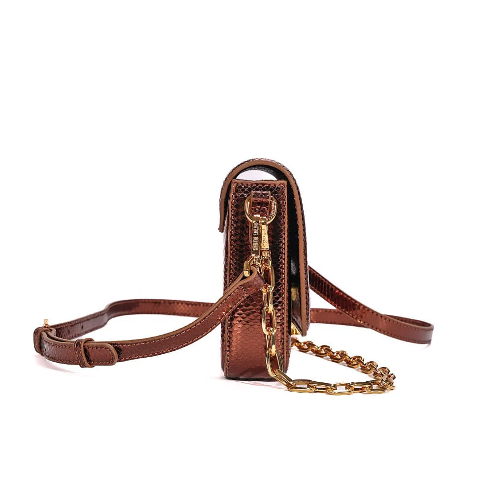 Bolsa Metalizada Bronze Transversal - vista 4 de 7