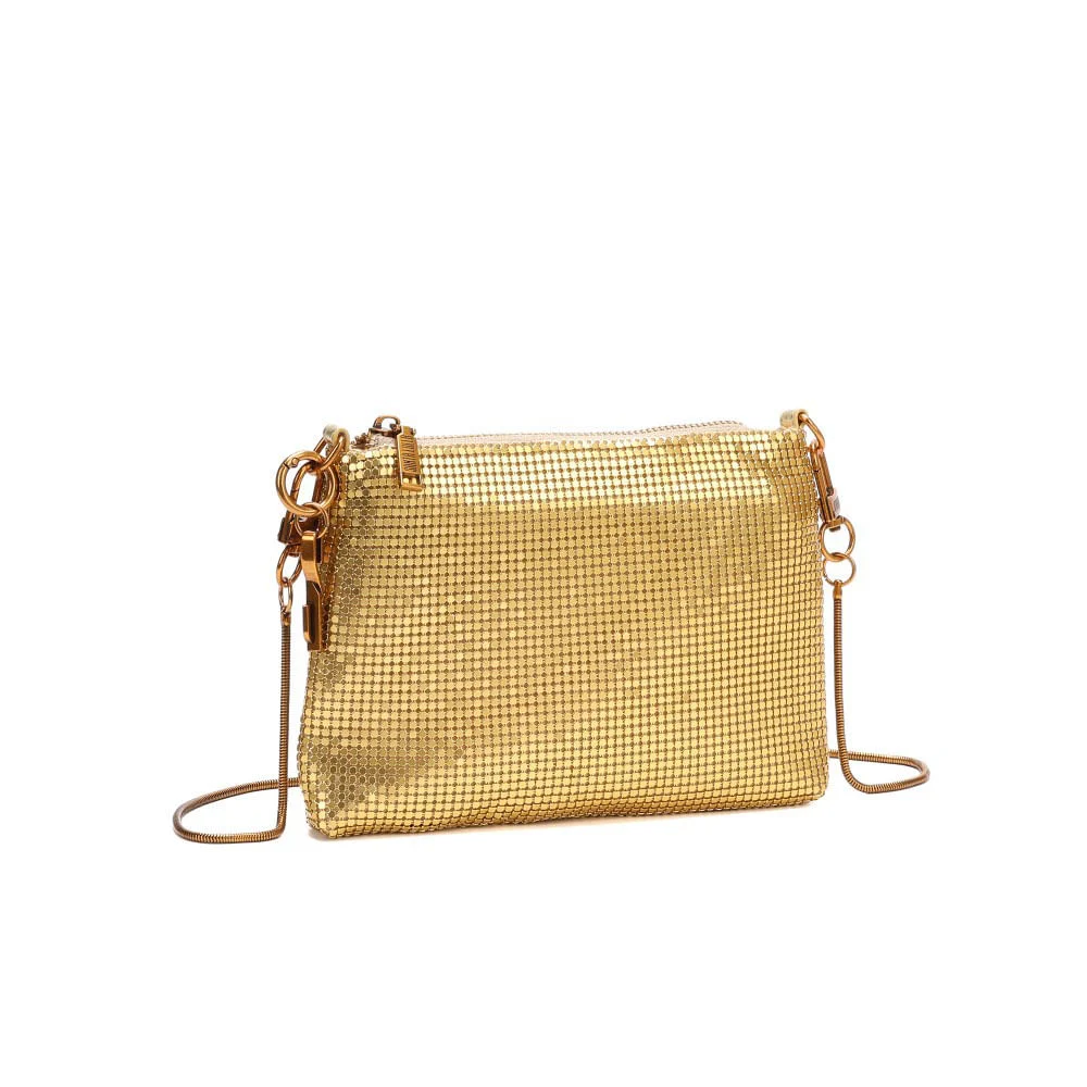 Bolsa Transversal Metalizada Dourada - vista 2 de 5