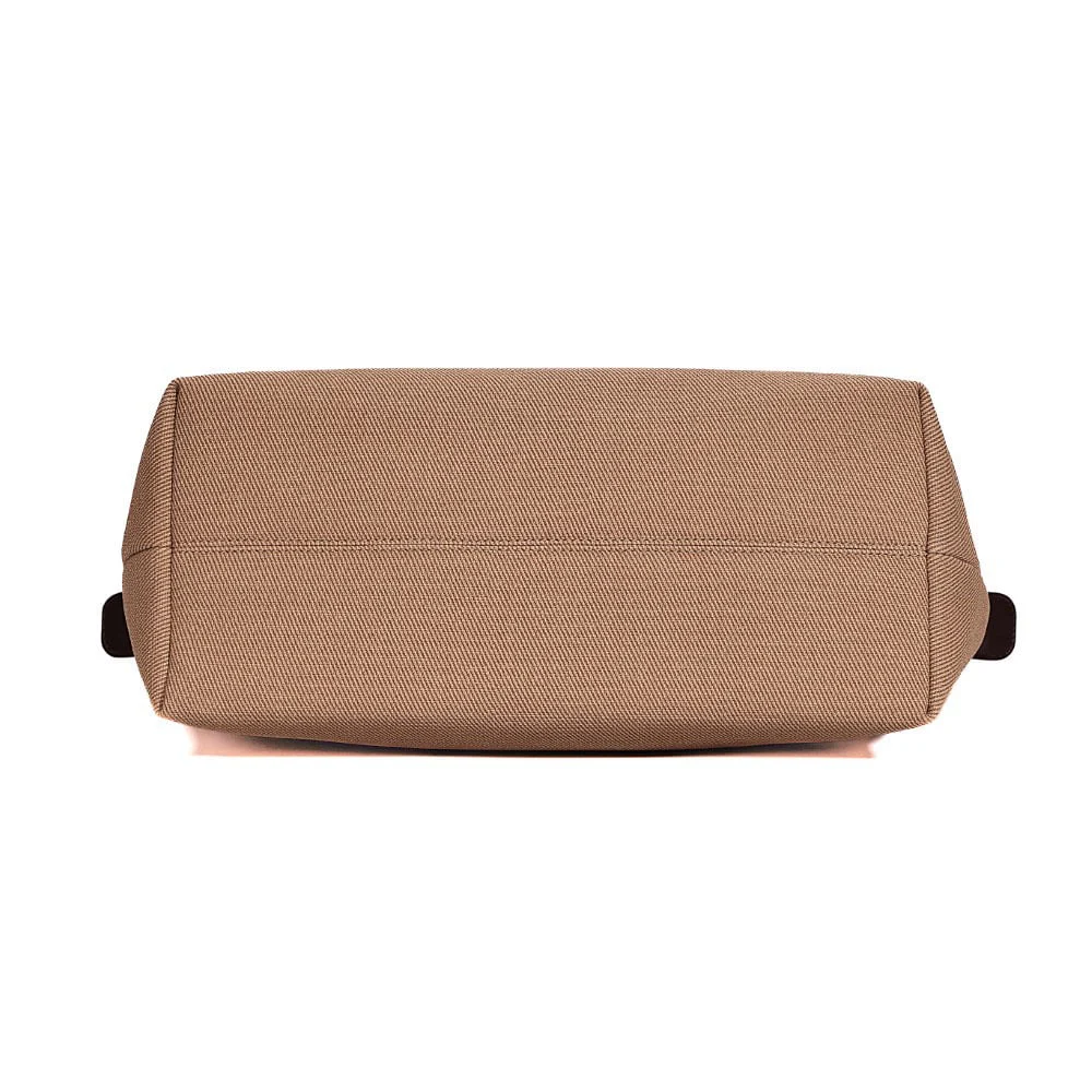 Bolsa Shopper Material Canvas Marrom Dark Alça de Ombro - vista 5 de 6
