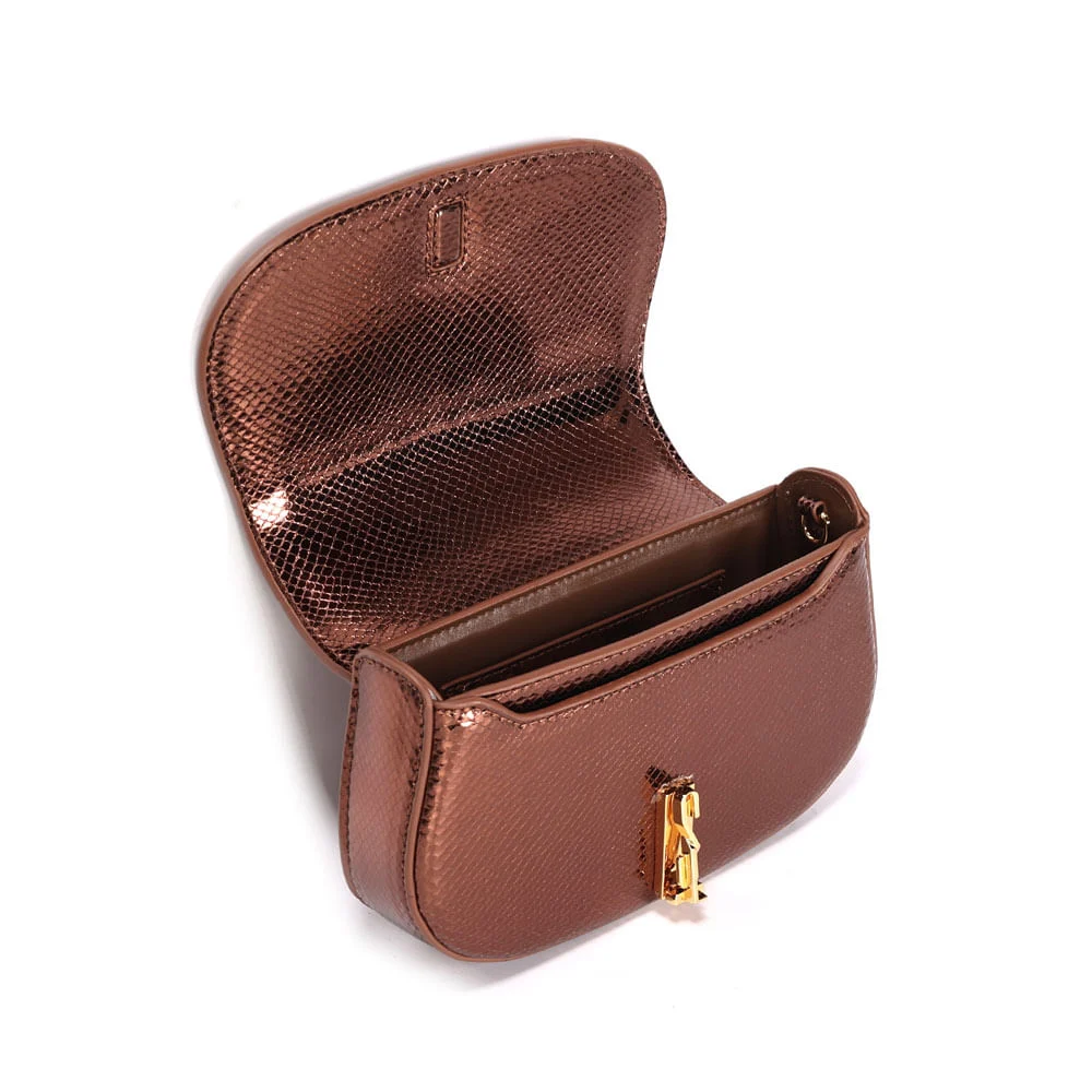 Bolsa Metalizada Alça De Ombro Bronze - vista 3 de 3