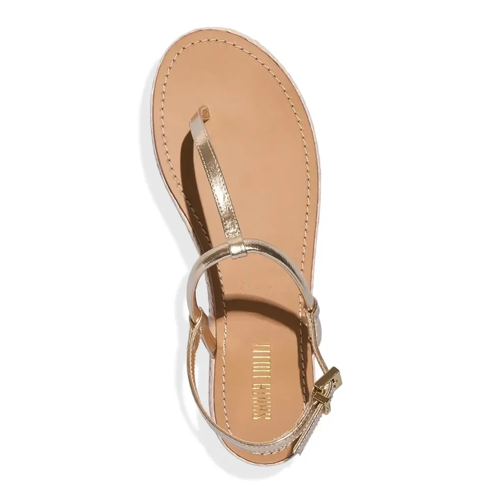 Rasteira Espadrille Dourada Metalizada - vista 4 de 4