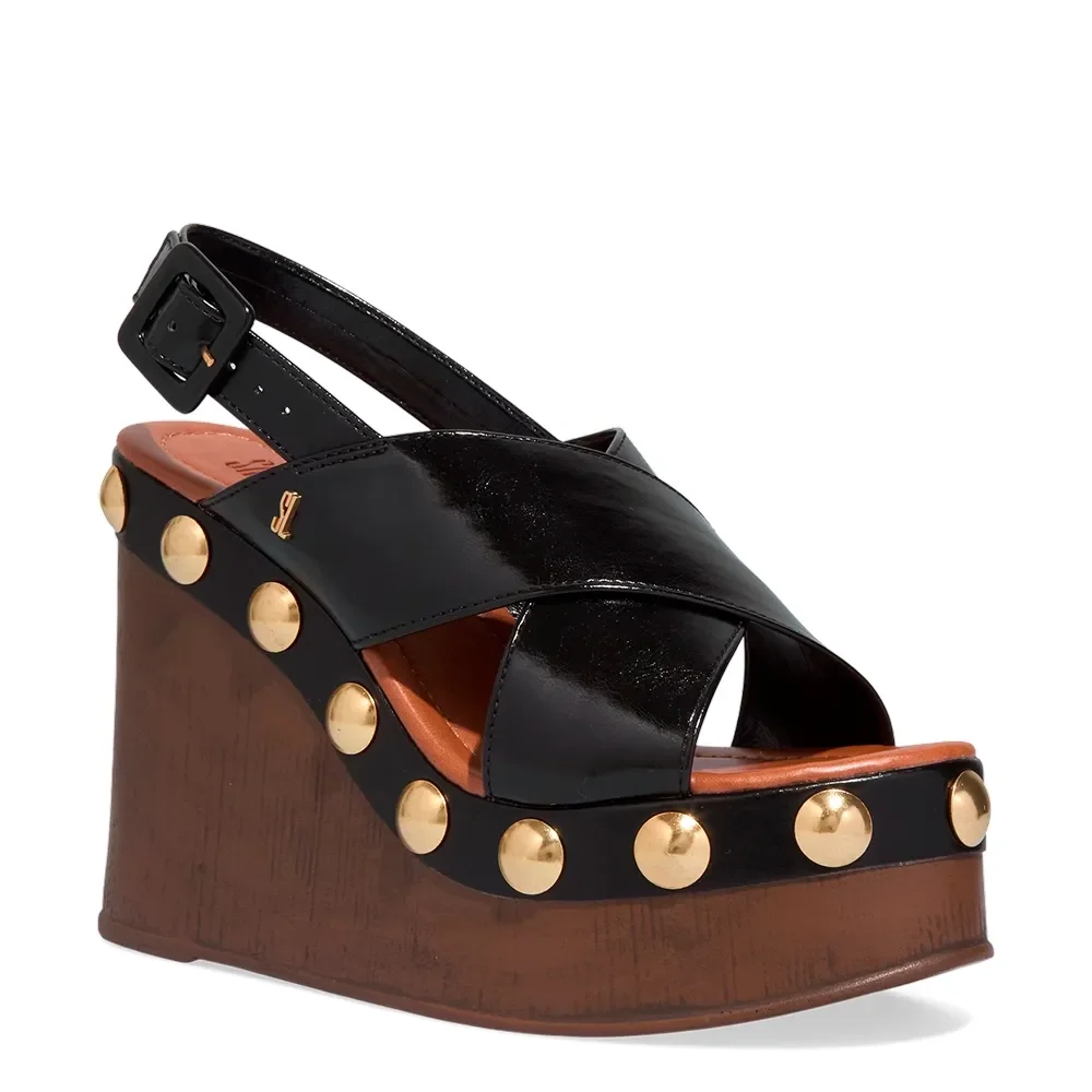 Espadrille Plataforma Napa Preto Tachas - vista 2 de 3
