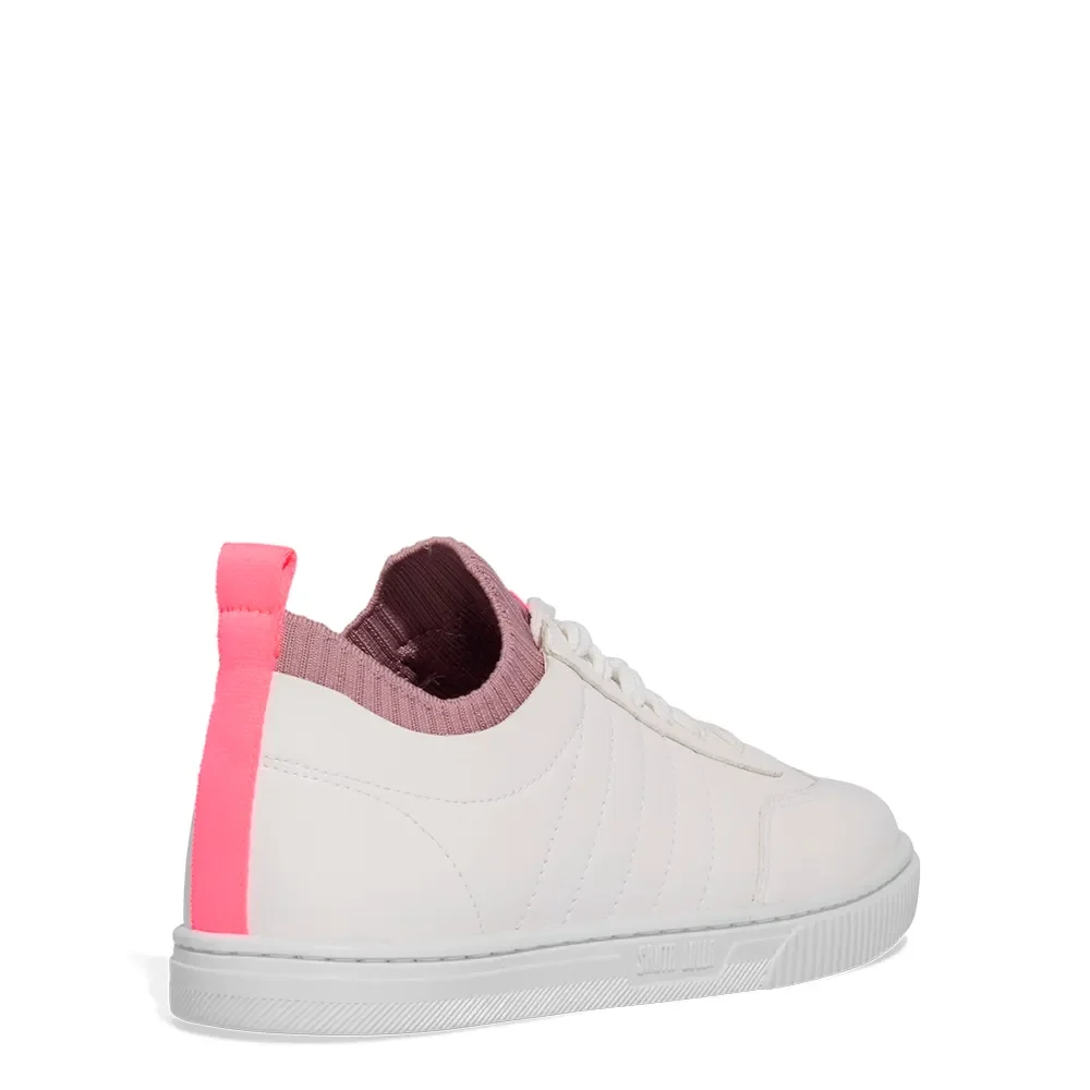 Tênis Napa Branco E Rosa Cano Knit - vista 3 de 4