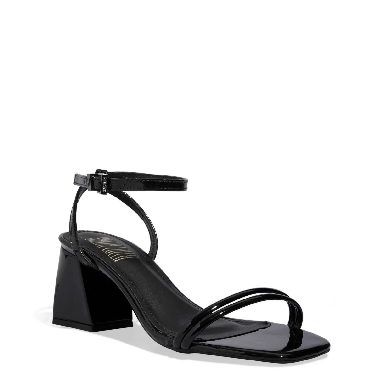 Sandália Verniz Preto Bico Quadrado - vista 2 de 3