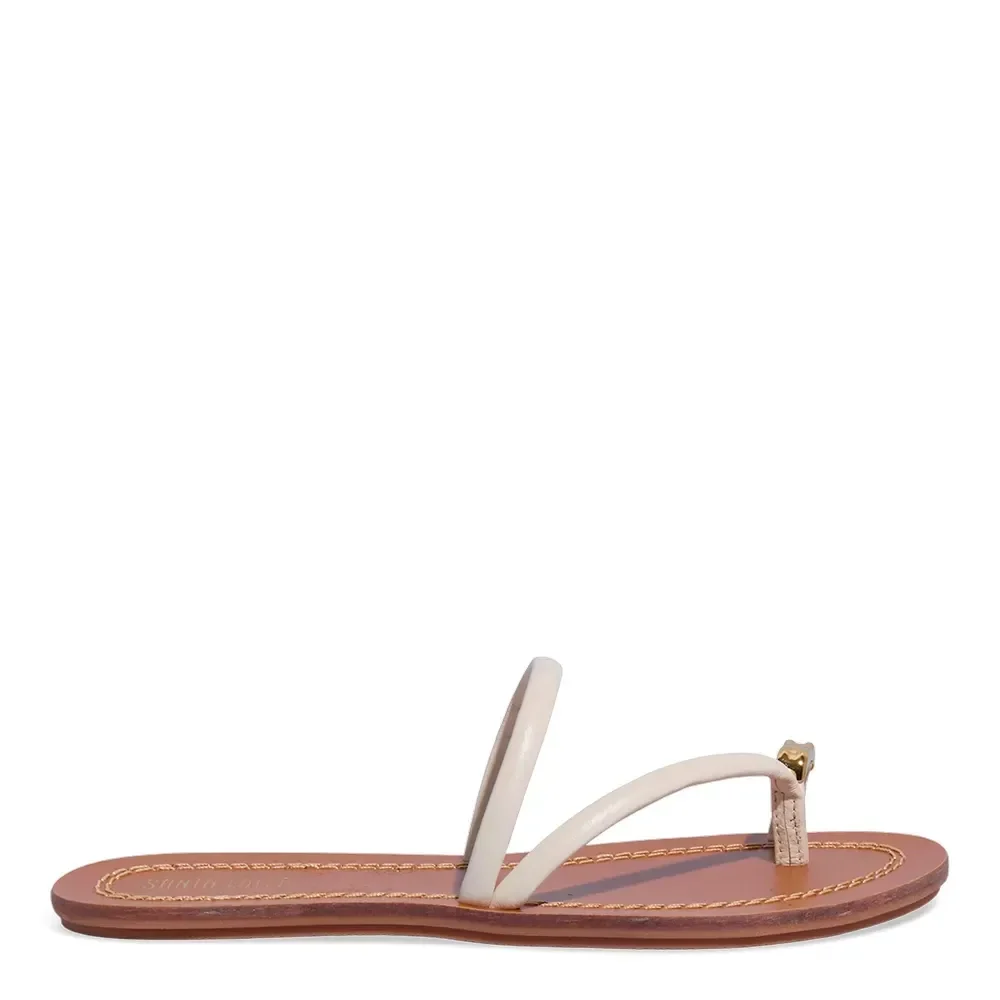 Rasteira Couro Nobre Metal Bold Off White - vista 4 de 6