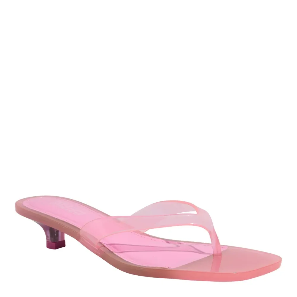 Mule Thong Borracha Rosa Pink Salto Baixo - vista 2 de 4