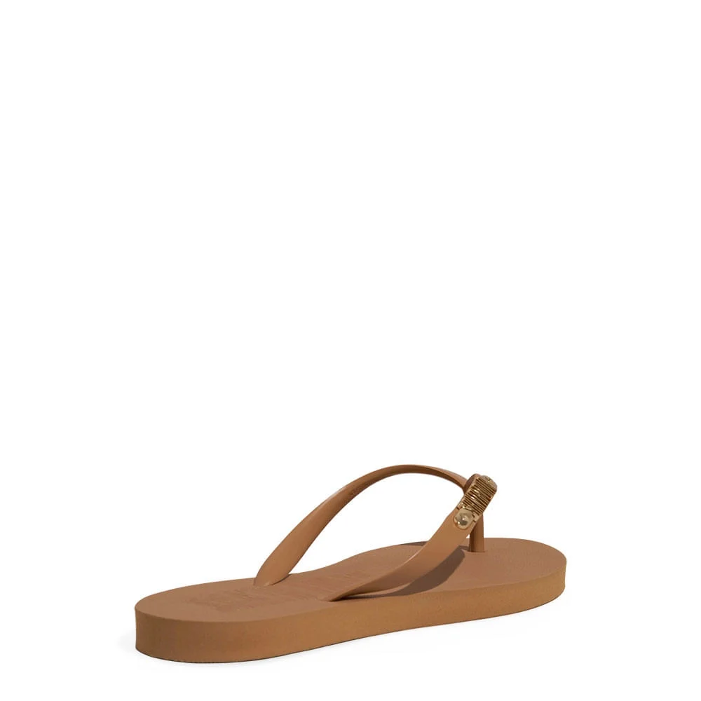Chinelo Borracha Bico Fino Bege Egido - vista 3 de 4
