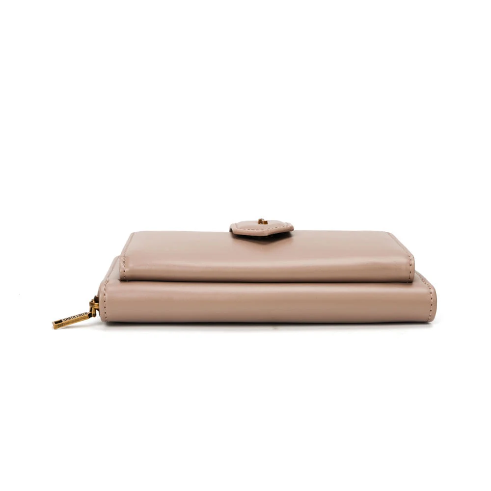 Bolsa Carteira Soft Com Caixa Alça De Ombro Corrente Rose - vista 7 de 8