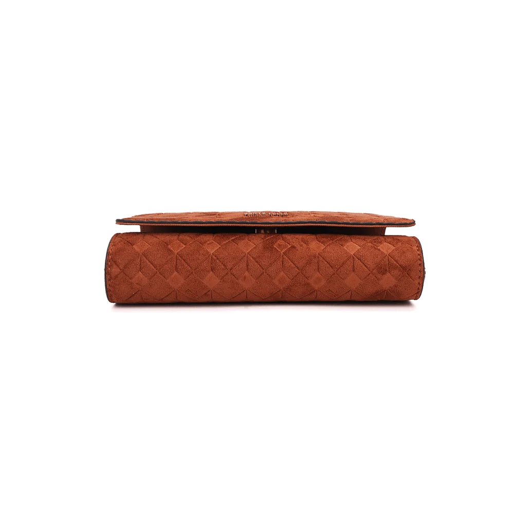 Bolsa Carteira Transversal Camurça Marrom Safari - vista 6 de 7
