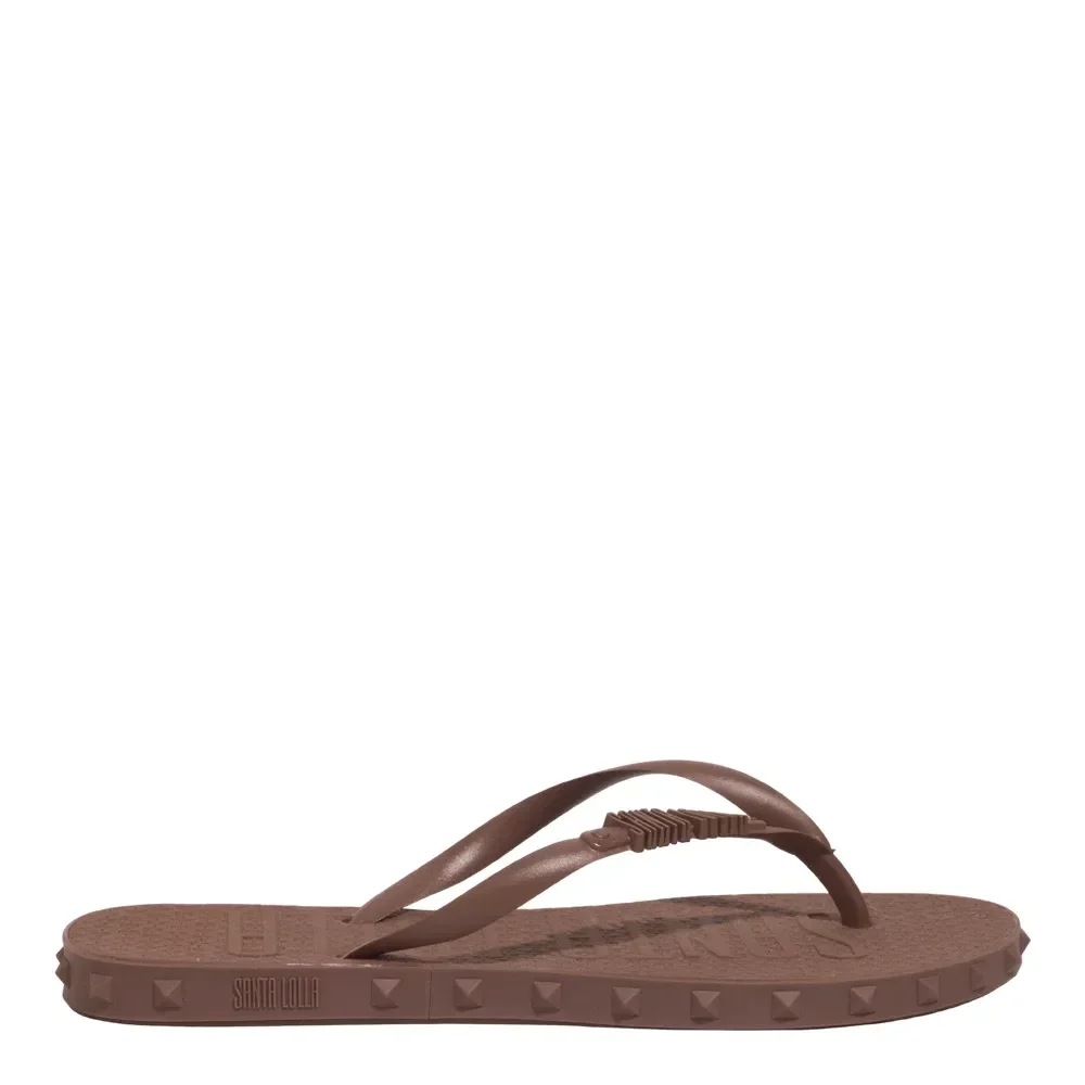 Chinelo Flip Flop Borracha Marrom Spikes - vista 1 de 4
