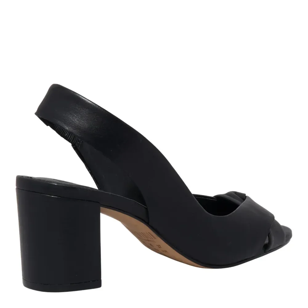Peep Toe Couro Premium Preto Salto Grosso - vista 3 de 3