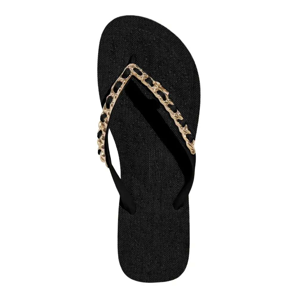Chinelo Flip Flop Preto Corrente - vista 3 de 3