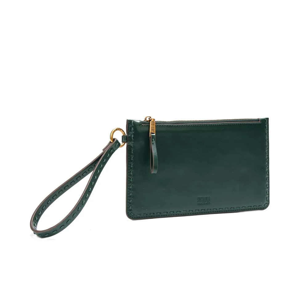 Clutch Soft Verde Turmalina Alça De Mão - vista 2 de 7