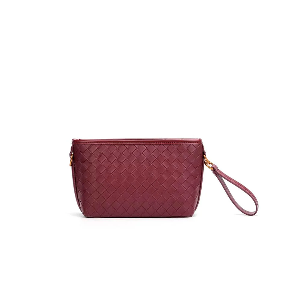 Bolsa Clutch Tressê Roxo Berry Alça Transversal - vista 3 de 5