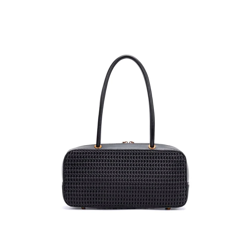 Bolsa Tressê Preta Alça De Ombro - vista 3 de 5