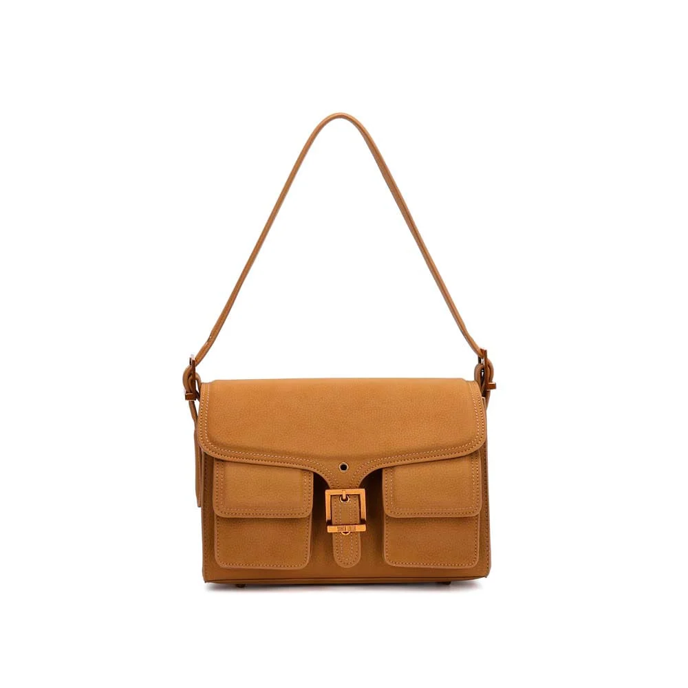 Bolsa Material Rustico Caramelo Alça De Ombro - vista 1 de 5