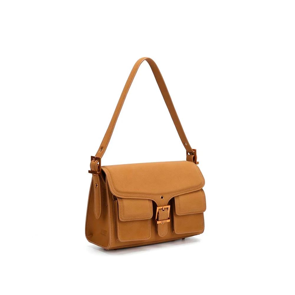 Bolsa Material Rustico Caramelo Alça De Ombro - vista 2 de 5