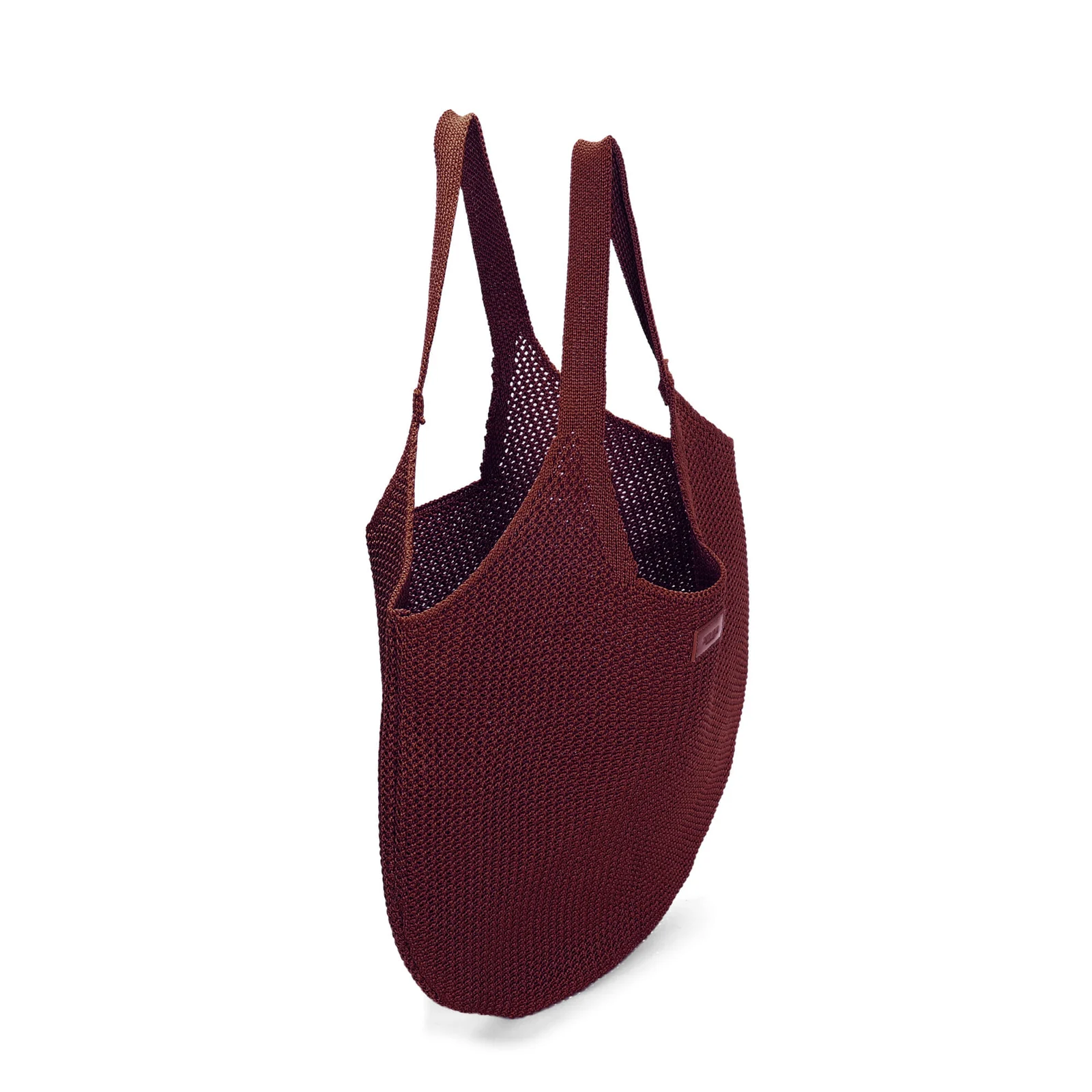 Bolsa Shopper Knit Marrom Terracota Alça De Ombro - vista 3 de 4