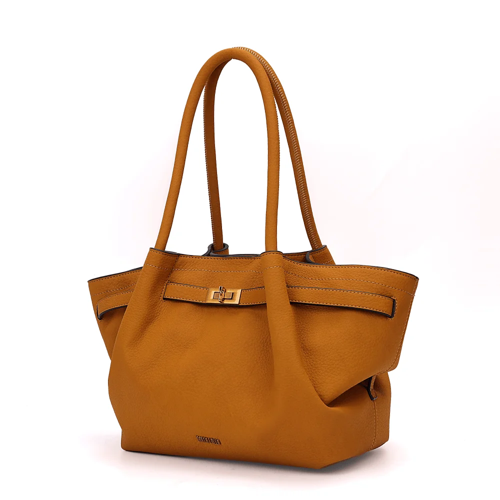 Bolsa Grande Nobuck Caramelo Alça De Ombro - vista 2 de 6