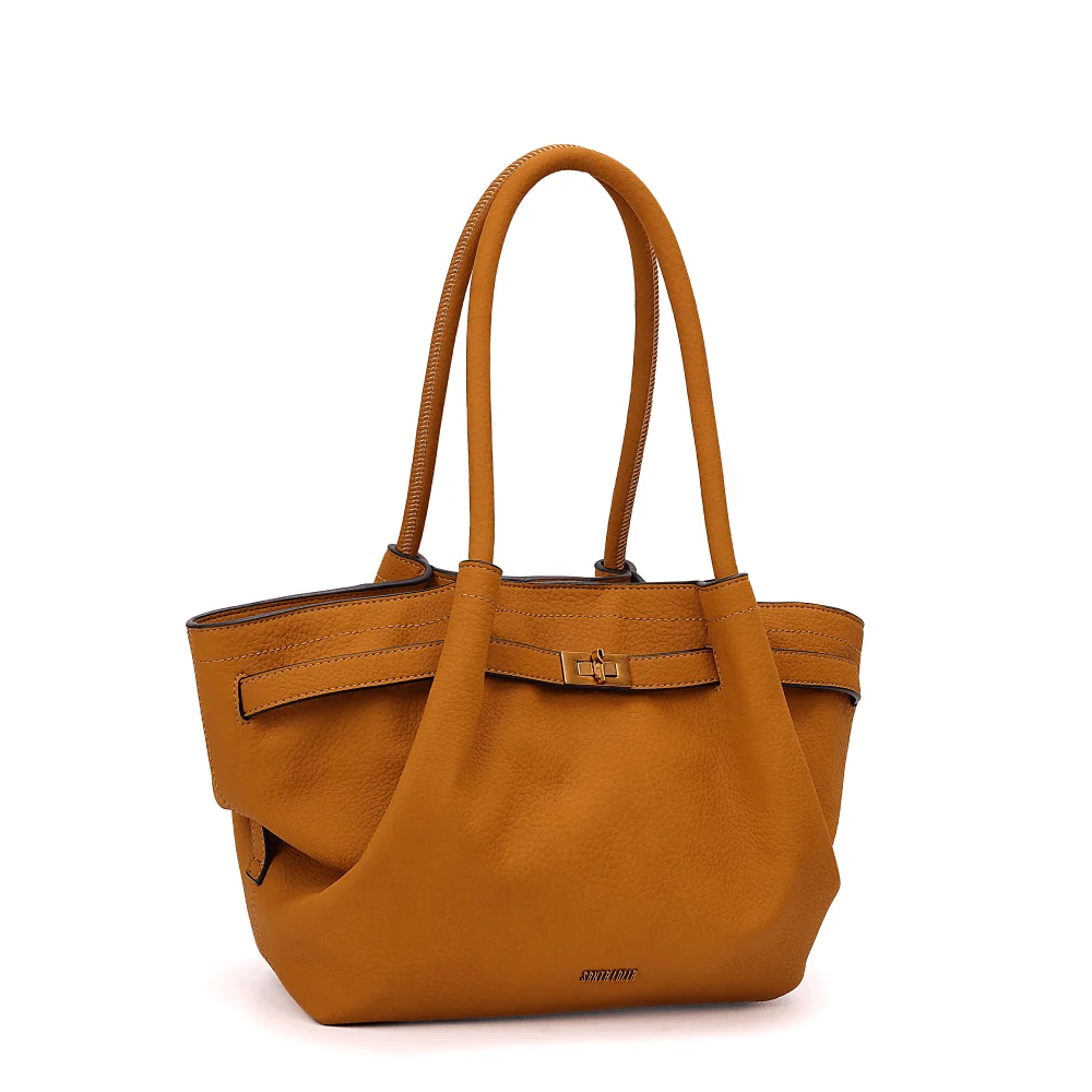 Bolsa Grande Nobuck Caramelo Alça De Ombro - vista 3 de 6