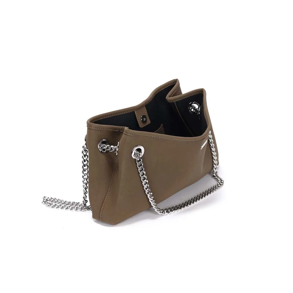Bolsa Nobuck Verde Army Alça De Ombro Corrente - vista 3 de 3