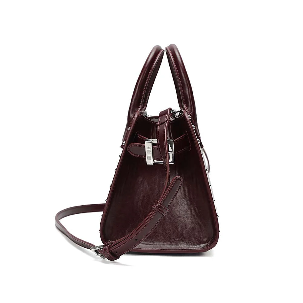 Bolsa Média Material Rustico Roxo Berry Alça Dupla - vista 4 de 7