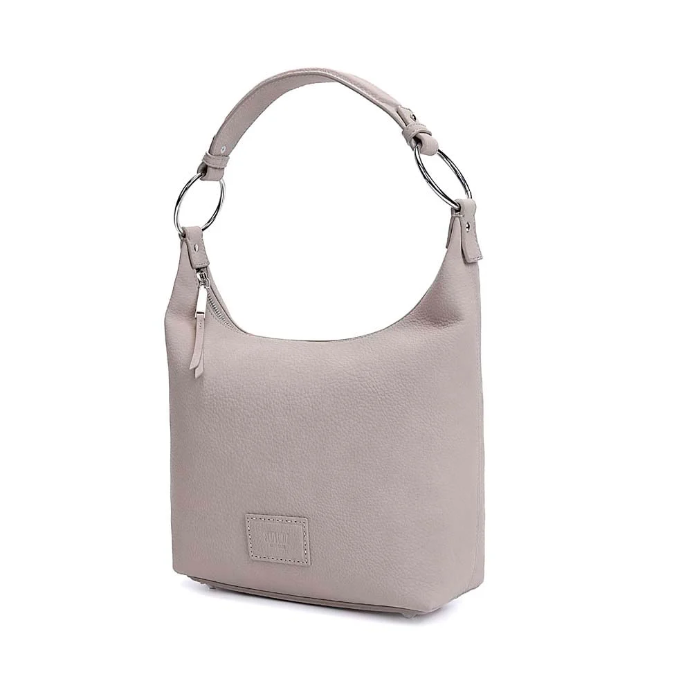 Bolsa Grande Nobuck Cinza Granito Alça De Ombro - vista 3 de 7