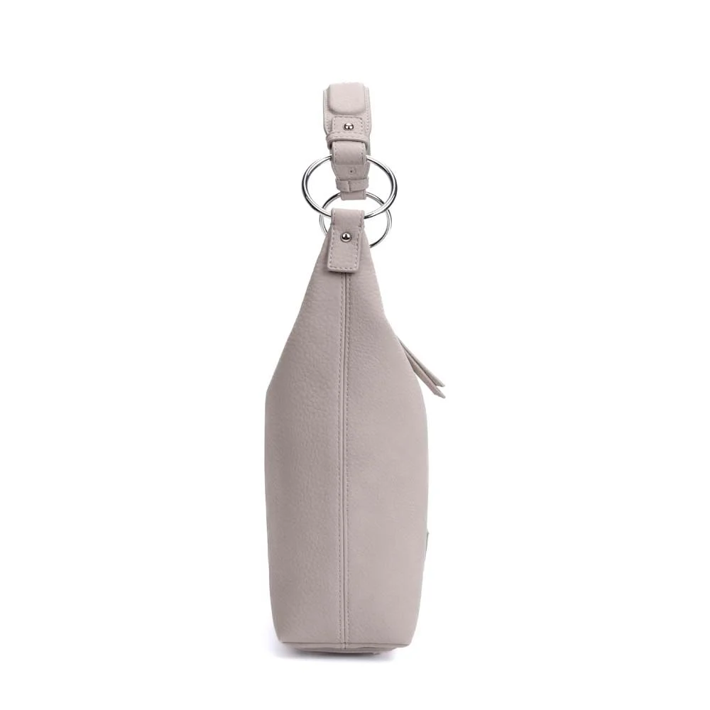 Bolsa Grande Nobuck Cinza Granito Alça De Ombro - vista 4 de 7