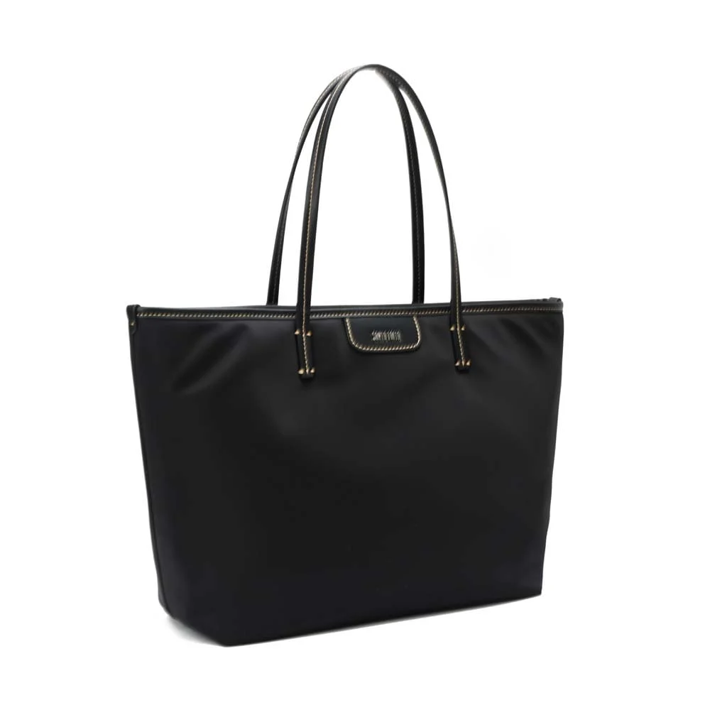 Bolsa Shopper Nylon Preta Alça De Ombro - vista 2 de 7