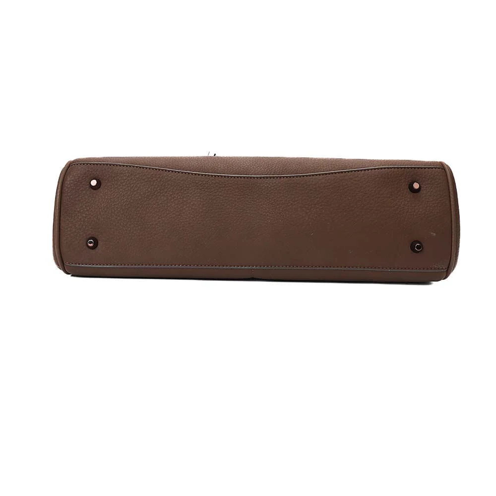 Bolsa Grande Nobuck Marrom Dark Alça Dupla - vista 5 de 6
