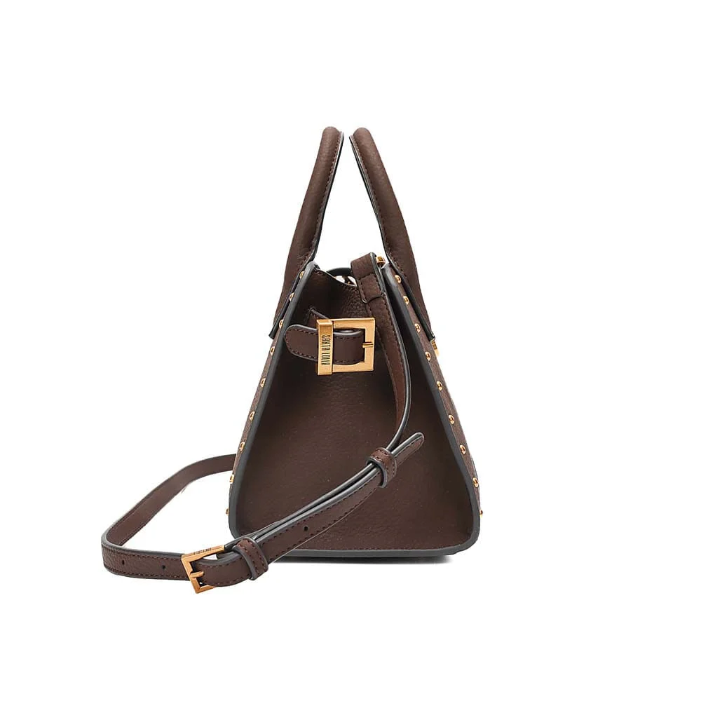 Bolsa Média Material Nobuck Marrom Dark Alça Dupla - vista 4 de 7