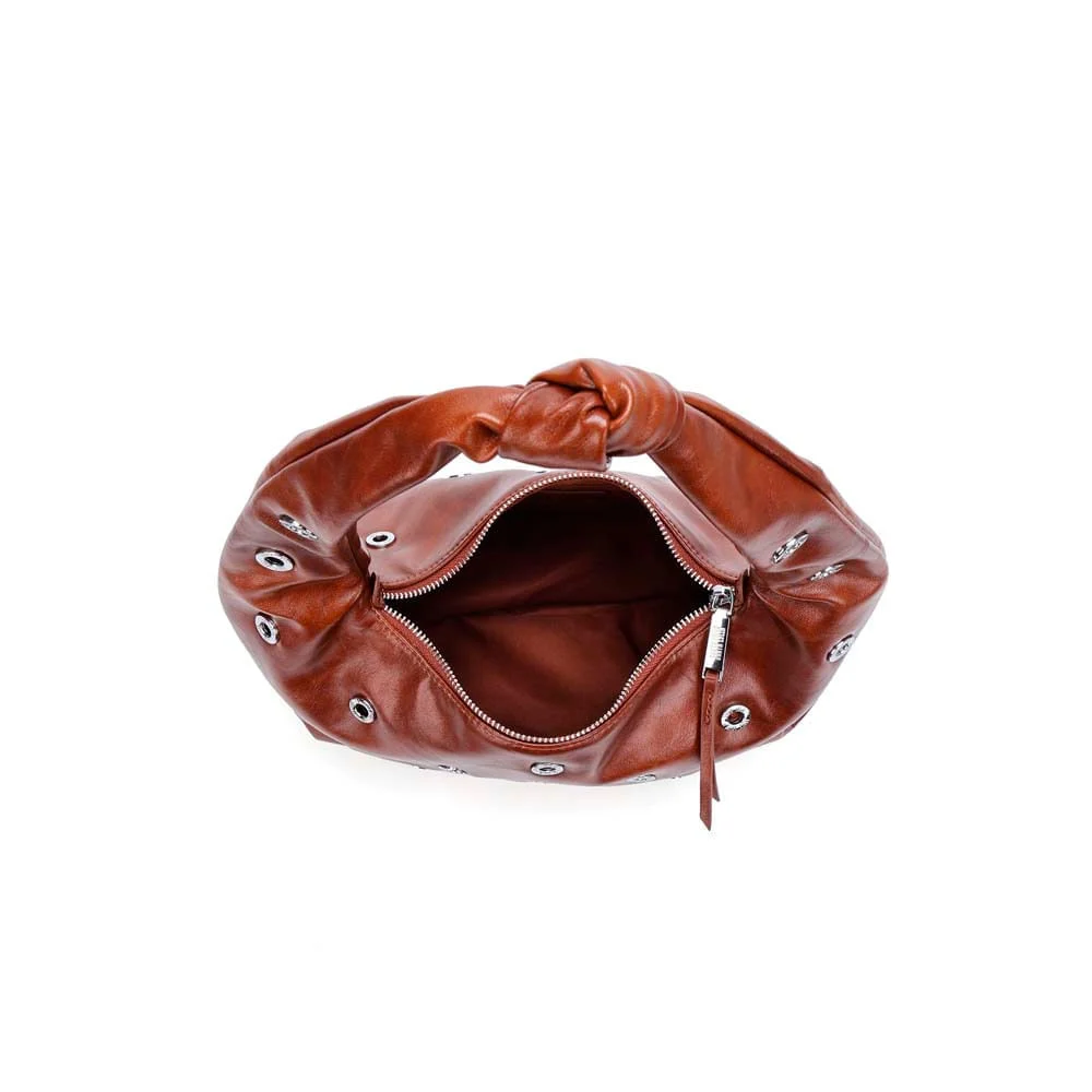 Bolsa Hobo Ilhós Soft Marrom Terracota Alça De Ombro - vista 5 de 5