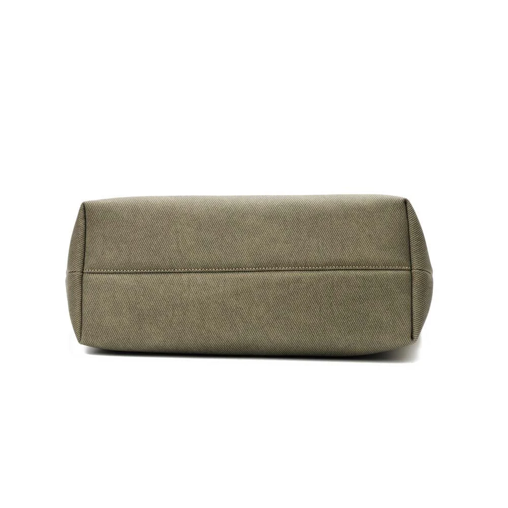 Bolsa Shopper Canvas Verde Army Alça De Ombro - vista 5 de 6