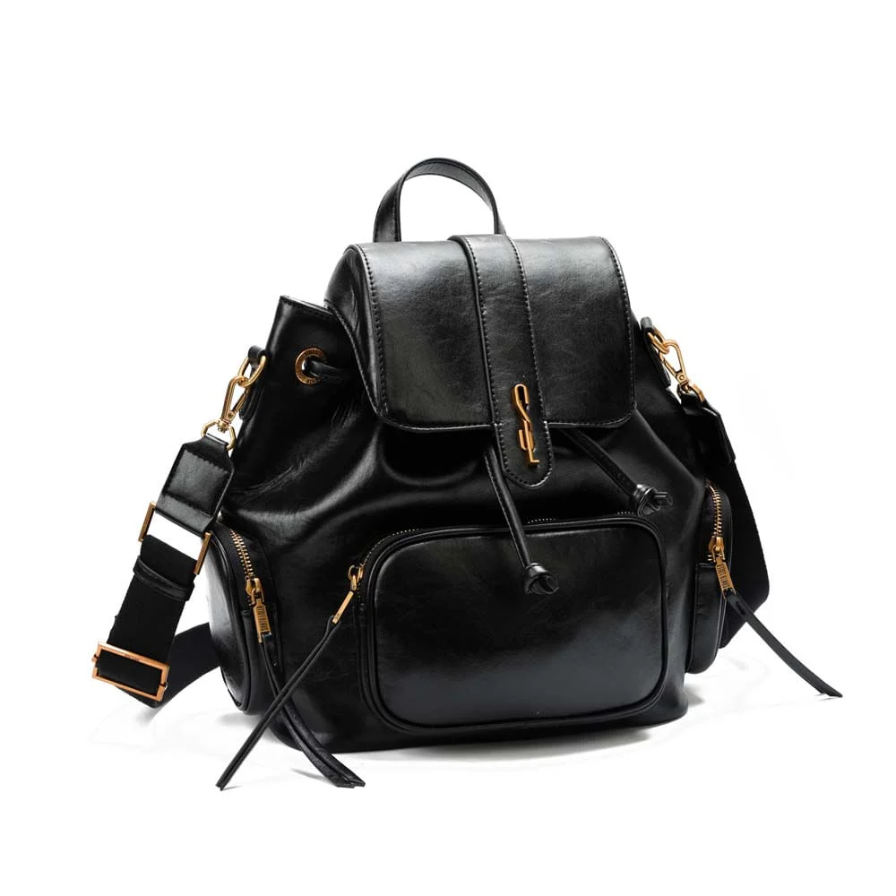 Mochila Material Rustico Preta - vista 2 de 7
