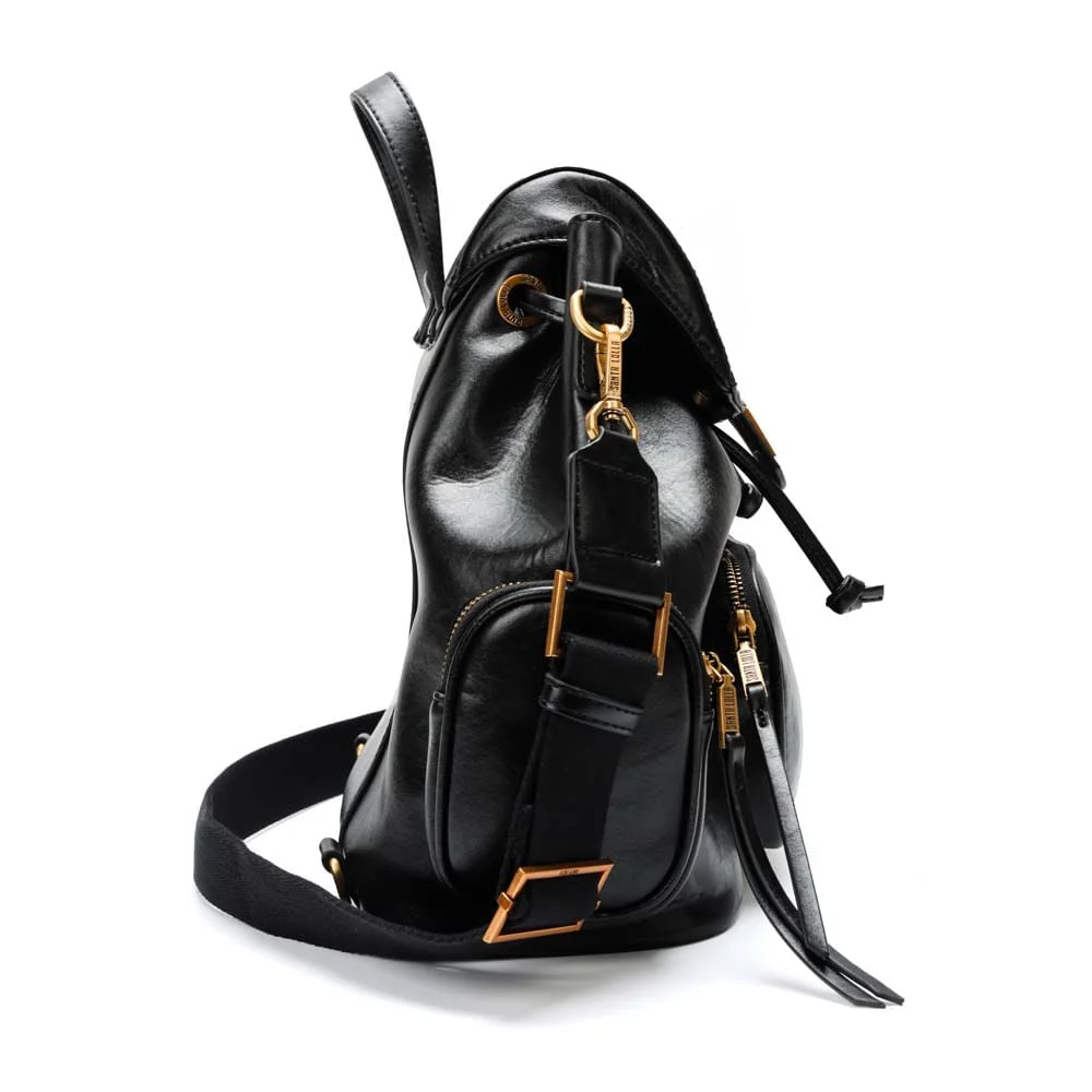 Mochila Material Rustico Preta - vista 4 de 7