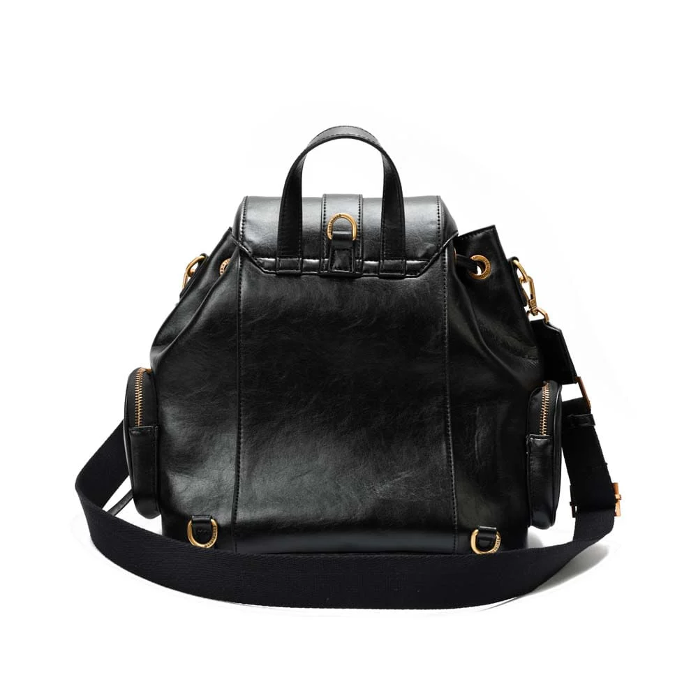 Mochila Material Rustico Preta - vista 5 de 7