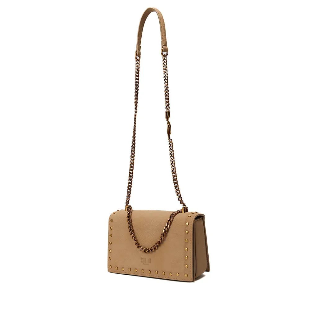 Bolsa Pequena Soft Bege Alça De Ombro Corrente - vista 3 de 7
