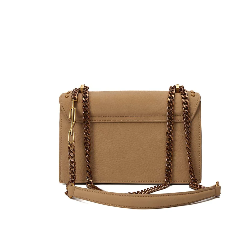 Bolsa Pequena Soft Bege Alça De Ombro Corrente - vista 5 de 7