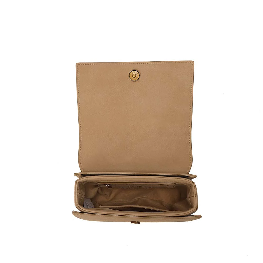 Bolsa Pequena Soft Bege Alça De Ombro Corrente - vista 7 de 7
