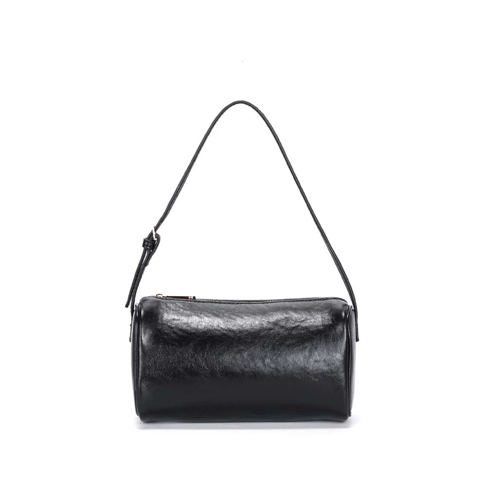 Bolsa Pequena Material Rustico Preta Alça De Ombro - vista 1 de 3