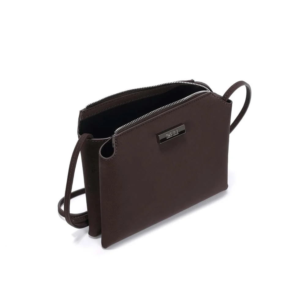 Bolsa Pequena Nobuck Marrom Dark Alça Transversal - vista 3 de 3
