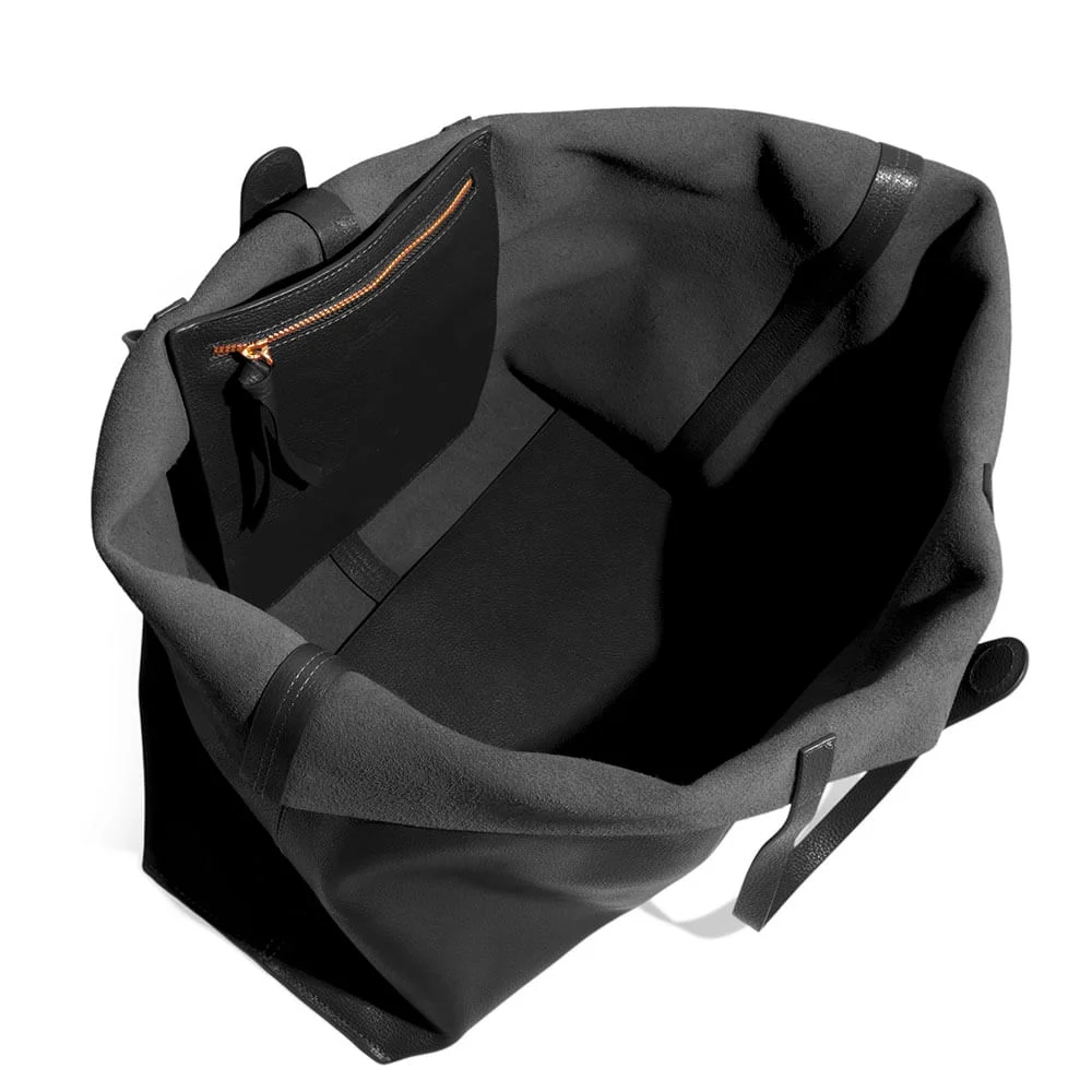 Bolsa Shopper Couro Floater Preto Alça De Ombro - vista 3 de 3