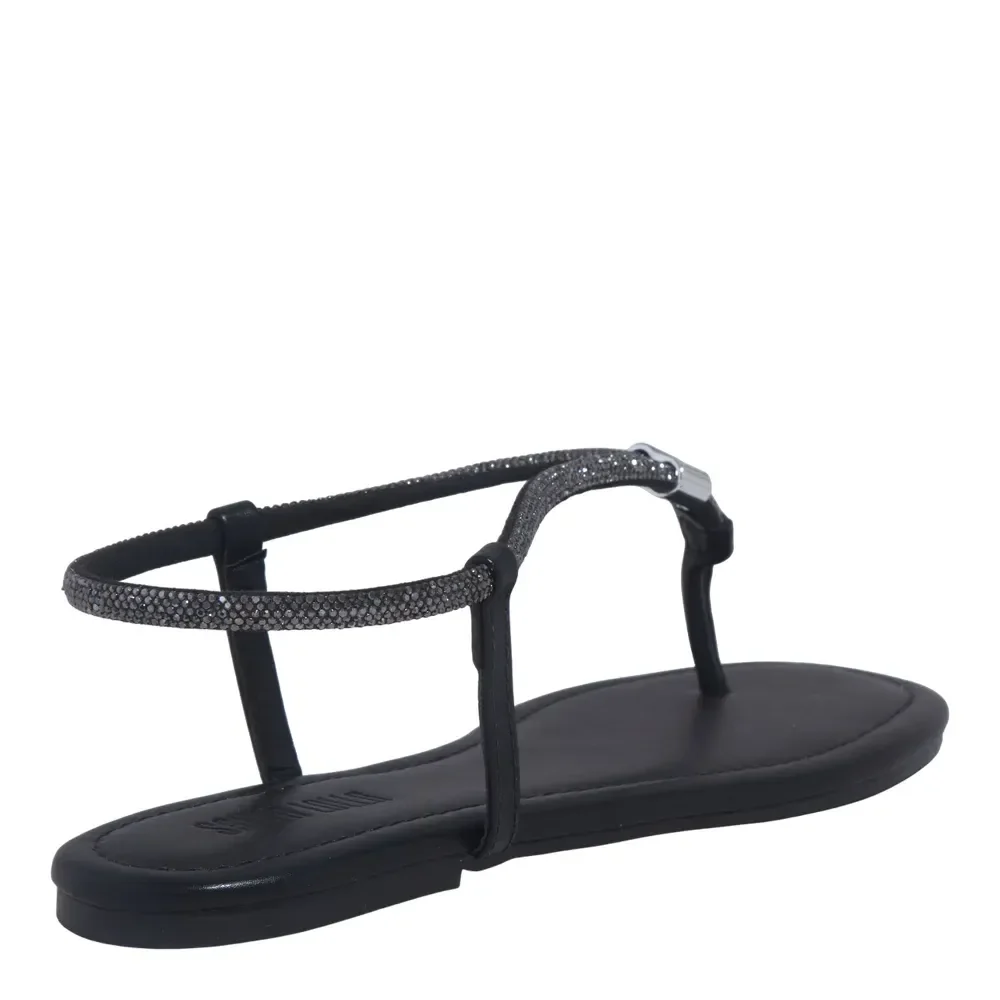 Rasteira Napa Soft Preto Bico Quadrado - vista 3 de 4
